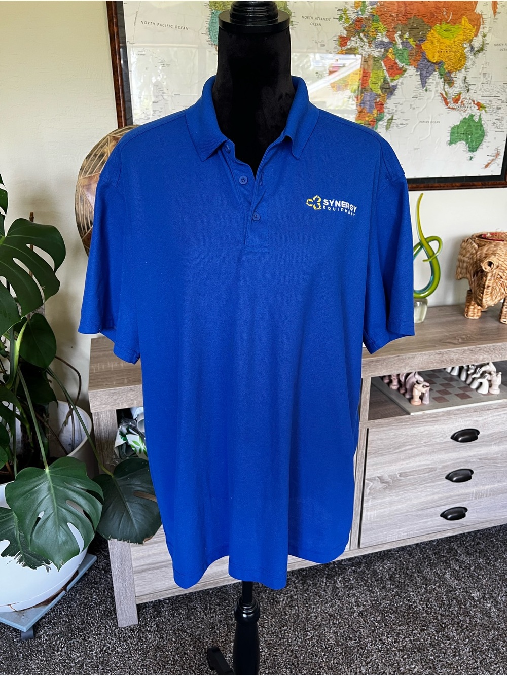 Port Authority Men's Bright Blue Polo with Embroidered Logo